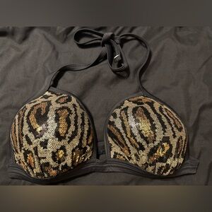 Venus Sequin Animal Print Bikini Top